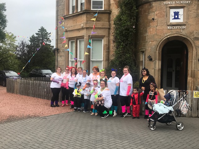 Tower Nursery was one of the sponsors of the Lenzie Galafest 2018. Staff volunteered to dress up in 80s fashion to take part in the festival parade.  
